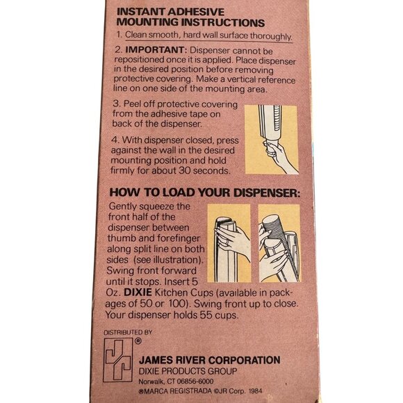 Vintage 1984 Dixie 5 Oz Kitchen Cup Dispenser & Cups Spice Design Collection NOS - Picture 8 of 9